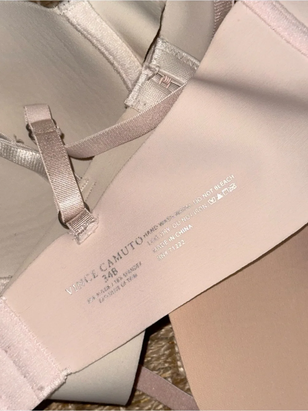 Vince Camuto 34b Everyday Smooth T-Shirt Bra Set of 3 Underwire Nude Pink Cream